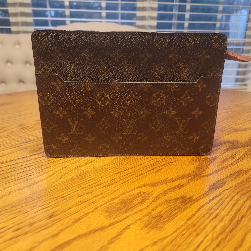 Louis Vuitton Brown Monogram Pochette Homme Handbag Purse Clutch